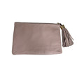 G.I.L.I. Blush Pink Soft Pebbled Texture Leather Clutch With Tassel Zipper