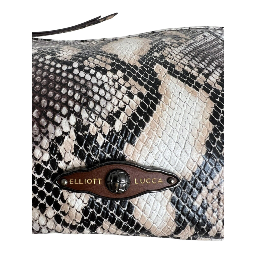 Elliott Lucca Faux Snakeskin Clutch Crossbody Bag With Chain Strap