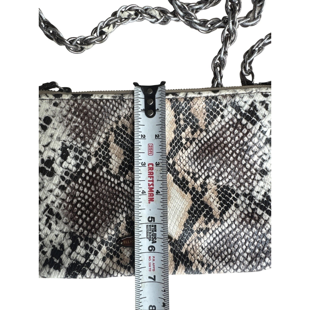 Elliott Lucca Faux Snakeskin Clutch Crossbody Bag With Chain Strap