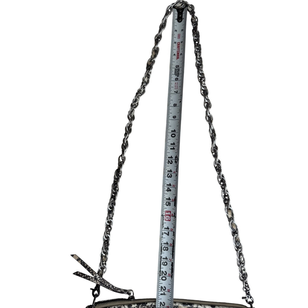 Elliott Lucca Faux Snakeskin Clutch Crossbody Bag With Chain Strap