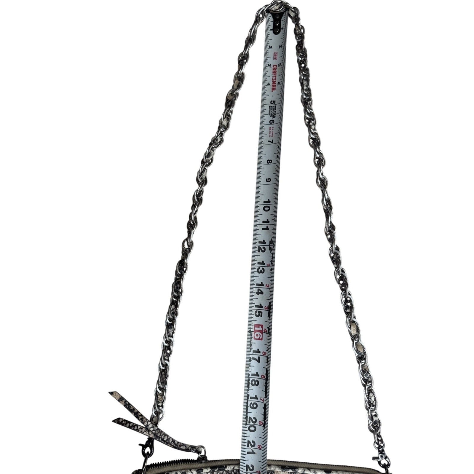 Elliott Lucca Faux Snakeskin Clutch Crossbody Bag With Chain Strap