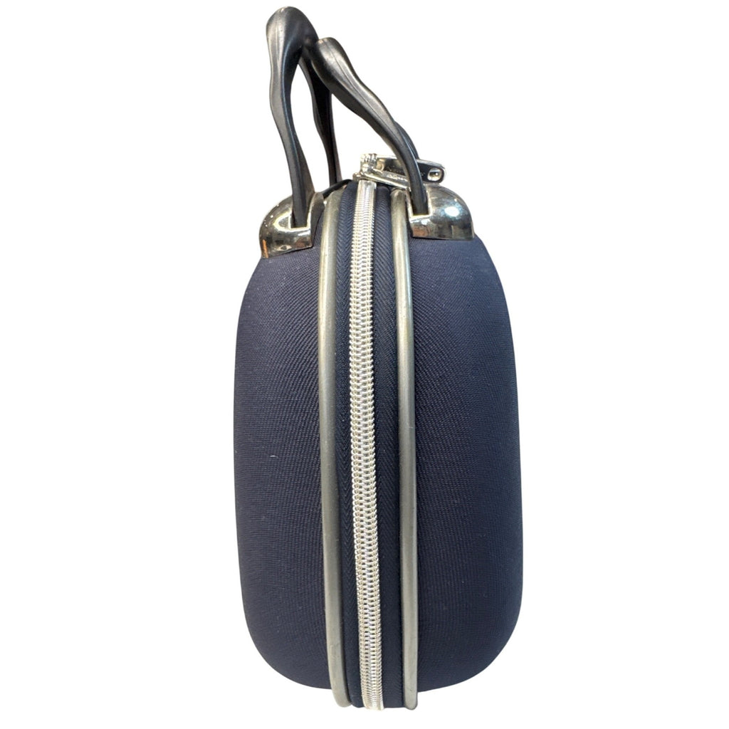 Newcomer Navy Blue Hard-Shell Travel Toiletry Case With Compartments & Handle