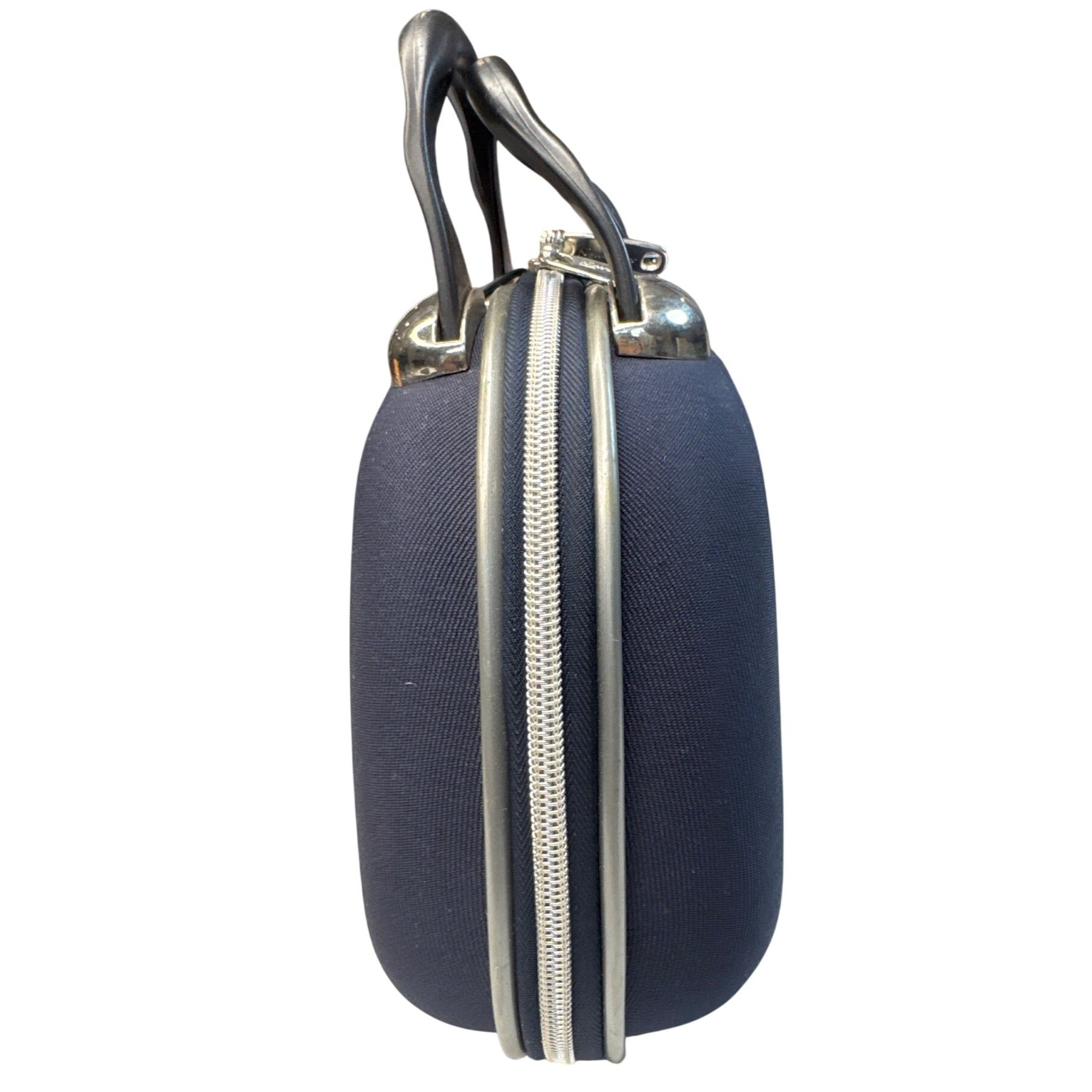 Newcomer Navy Blue Hard-Shell Travel Toiletry Case With Compartments & Handle