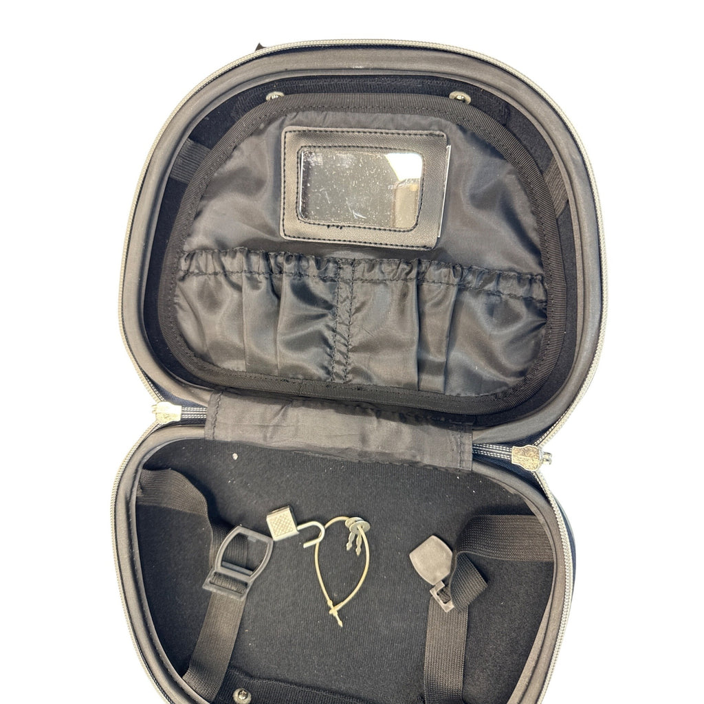 Newcomer Navy Blue Hard-Shell Travel Toiletry Case With Compartments & Handle