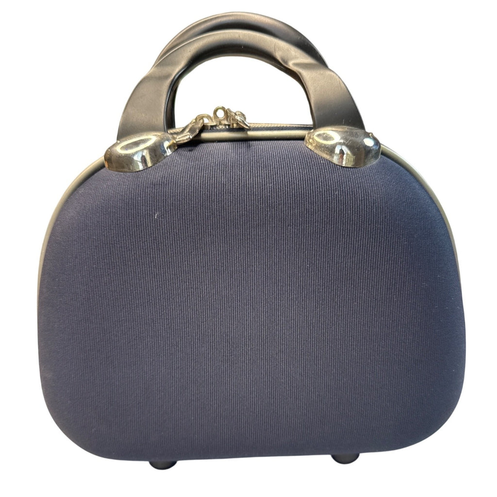 Newcomer Navy Blue Hard-Shell Travel Toiletry Case With Compartments & Handle