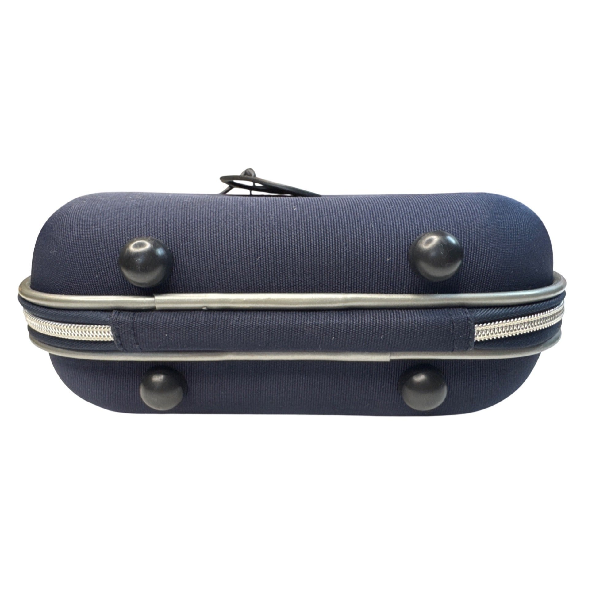 Newcomer Navy Blue Hard-Shell Travel Toiletry Case With Compartments & Handle