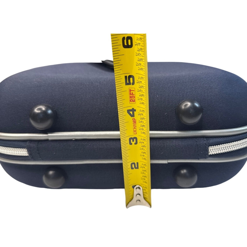 Newcomer Navy Blue Hard-Shell Travel Toiletry Case With Compartments & Handle