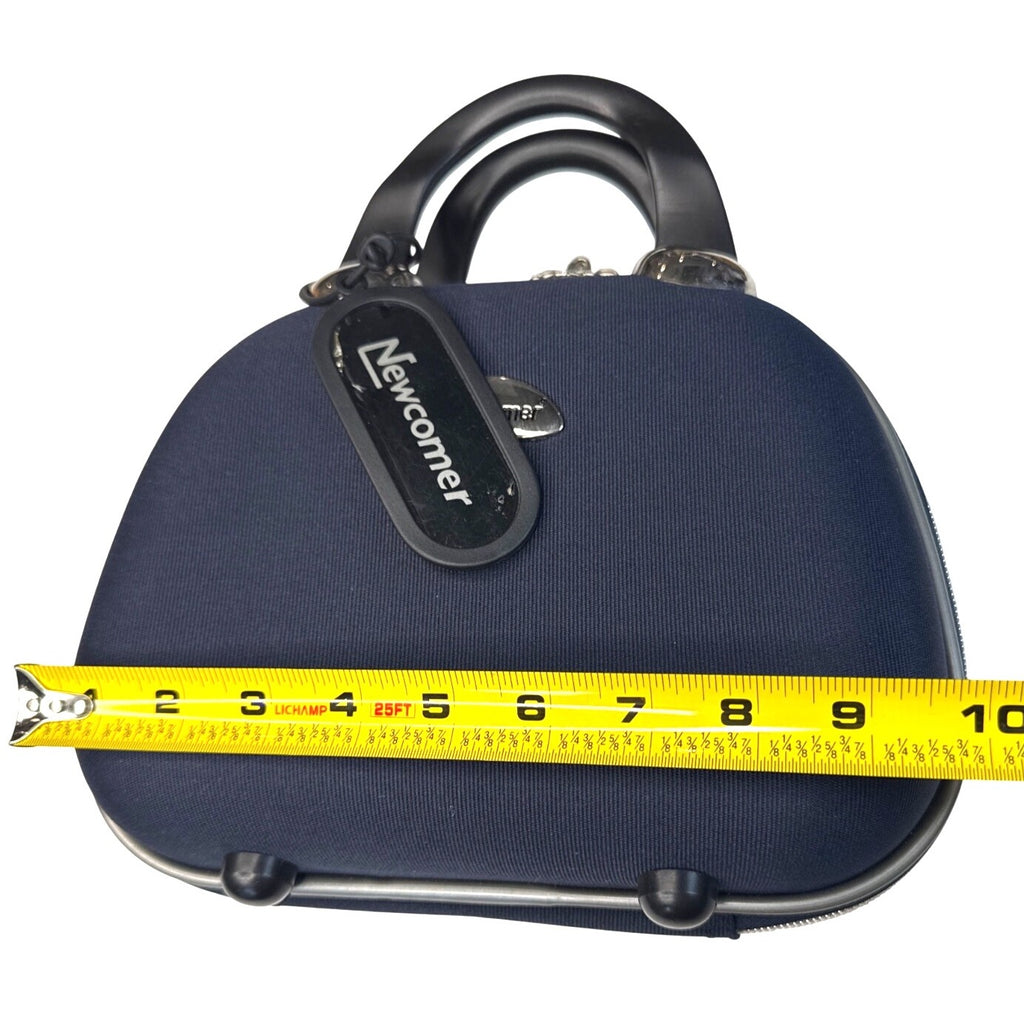 Newcomer Navy Blue Hard-Shell Travel Toiletry Case With Compartments & Handle