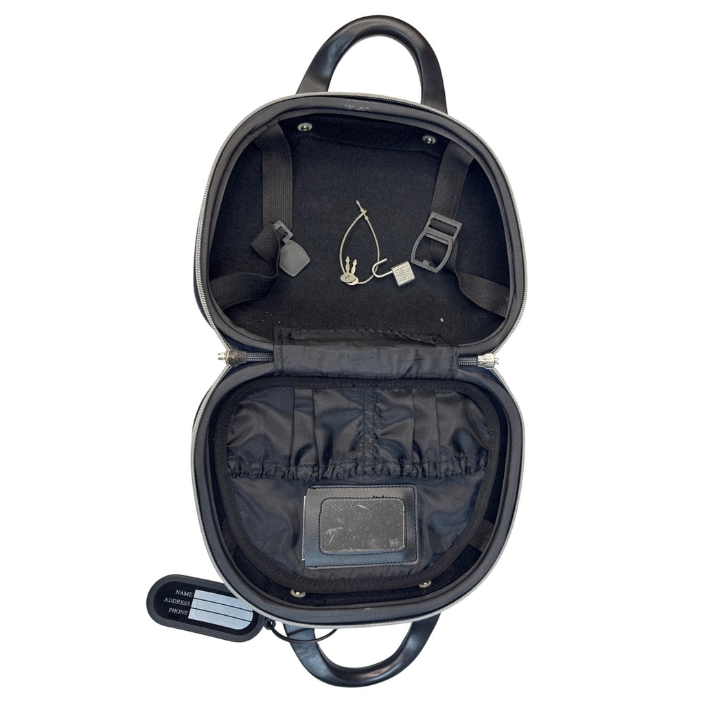 Newcomer Navy Blue Hard-Shell Travel Toiletry Case With Compartments & Handle