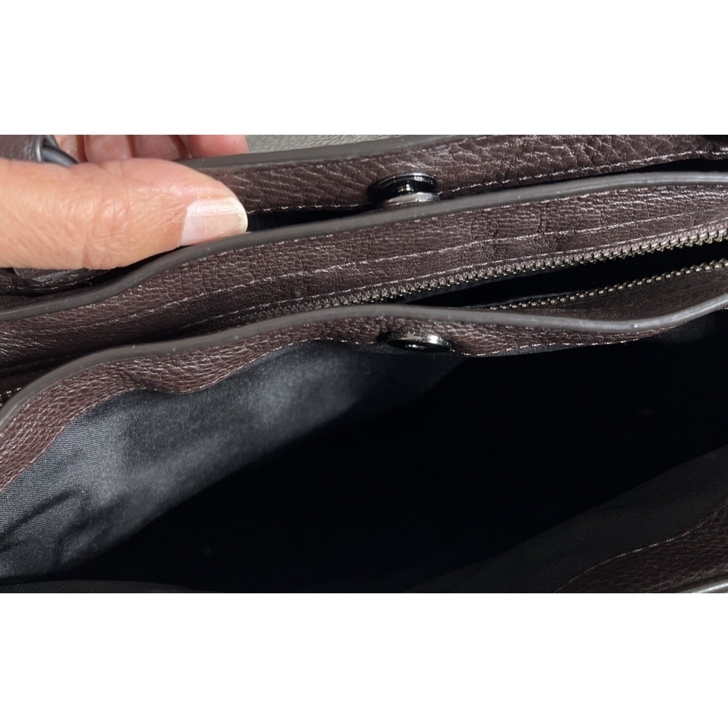Rebecca Minkoff Brown Leather Handbag With Dual Handle & Shoulder Strap