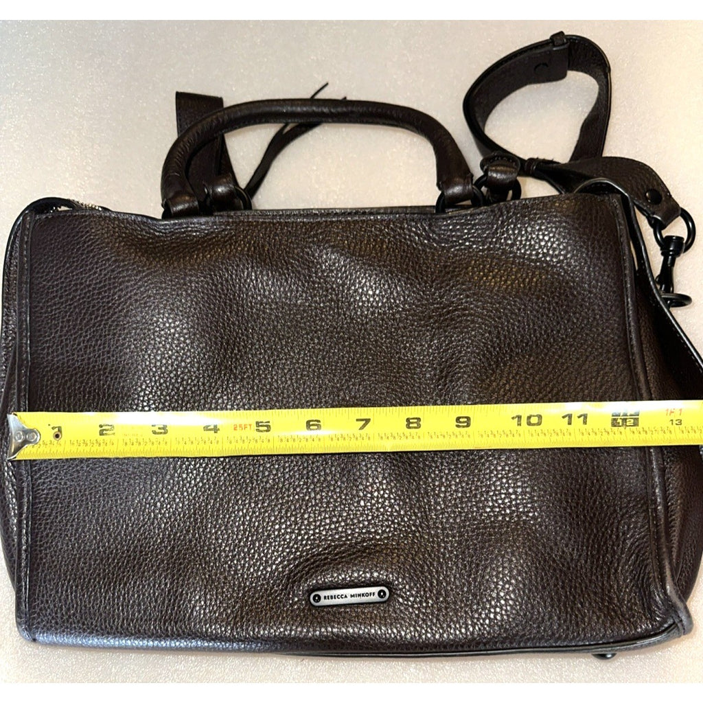 Rebecca Minkoff Brown Leather Handbag With Dual Handle & Shoulder Strap