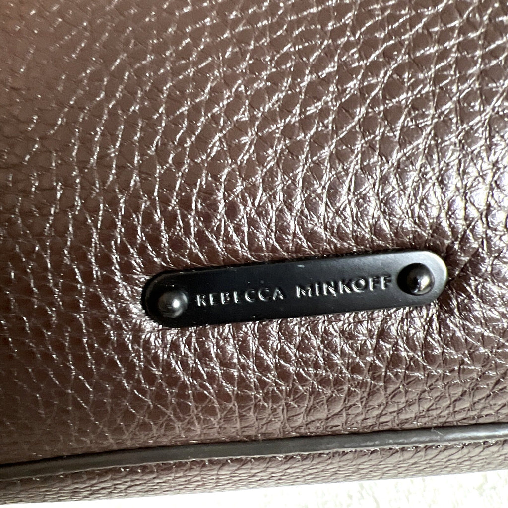 Rebecca Minkoff Brown Leather Handbag With Dual Handle & Shoulder Strap