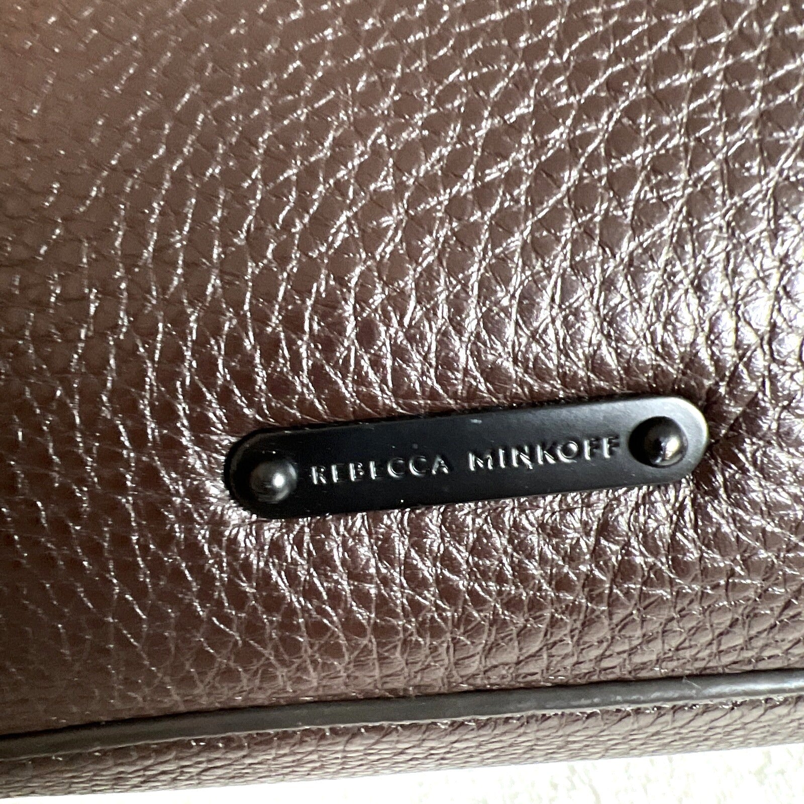 Rebecca Minkoff Brown Leather Handbag With Dual Handle & Shoulder Strap
