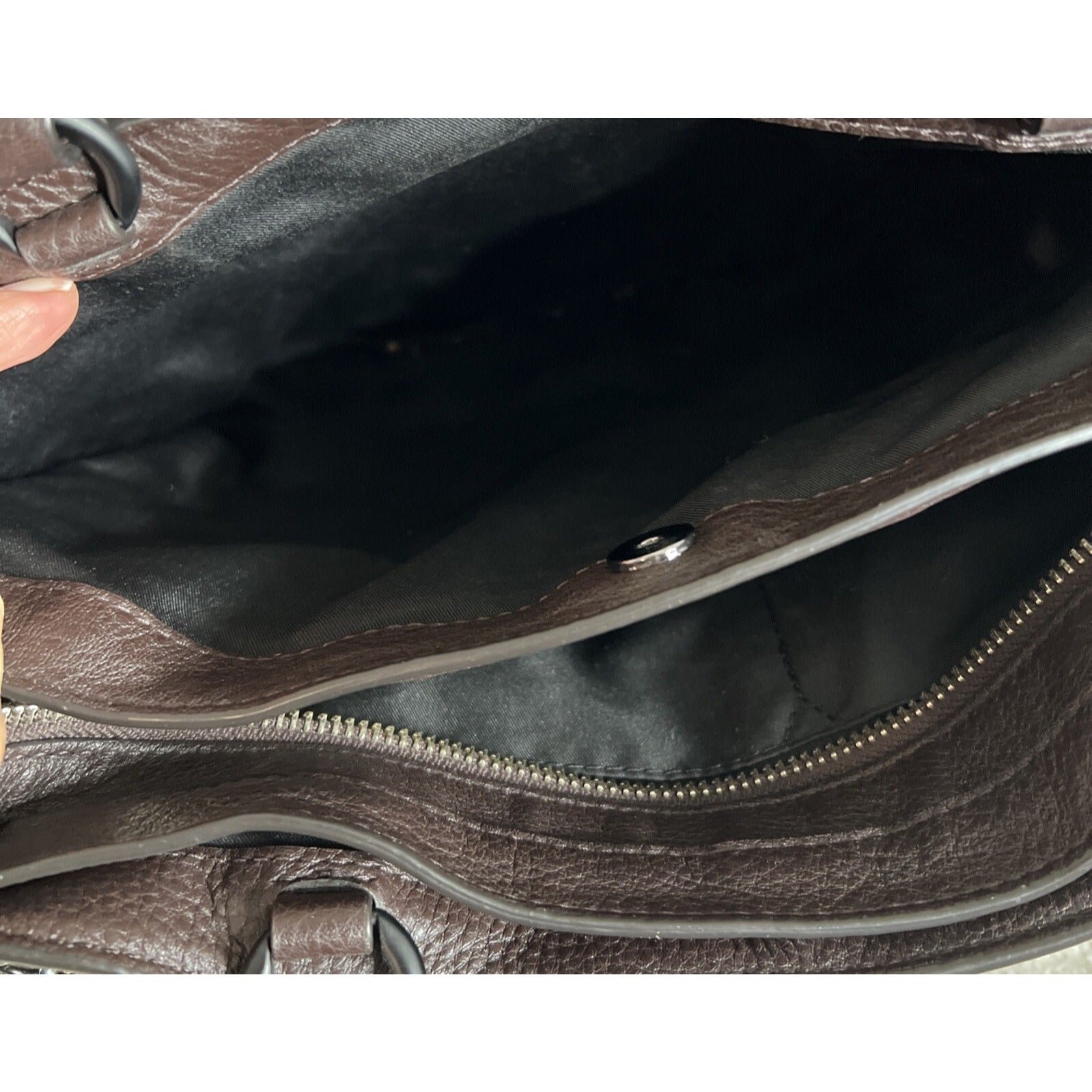 Rebecca Minkoff Brown Leather Handbag With Dual Handle & Shoulder Strap