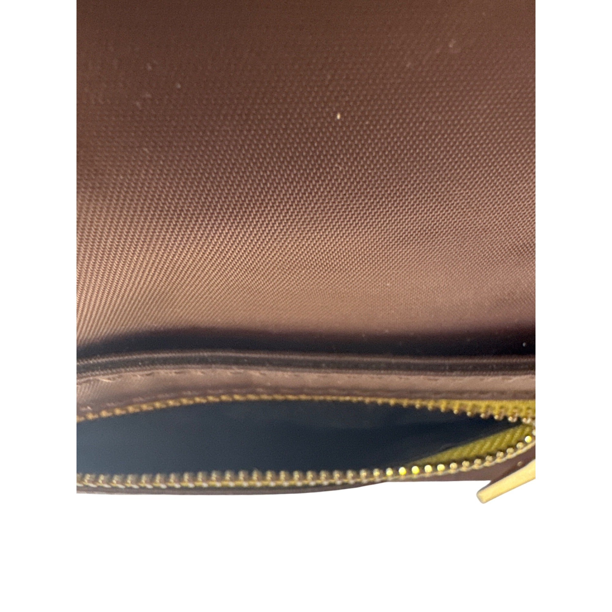 Bosisio Parini Brown Nylon Tote Bag With Yellow Zippers & Patent Leather Straps