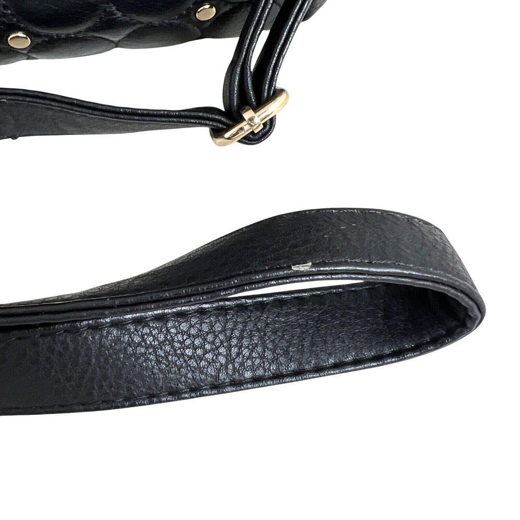 Rebecca Minkoff Quilted Leather Black Crossbody Bag With Gold Studs