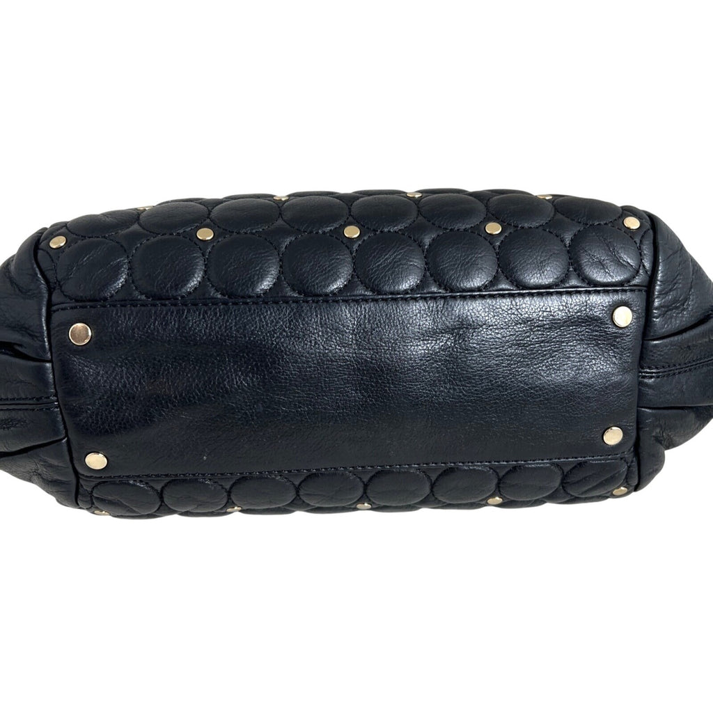 Rebecca Minkoff Quilted Leather Black Crossbody Bag With Gold Studs