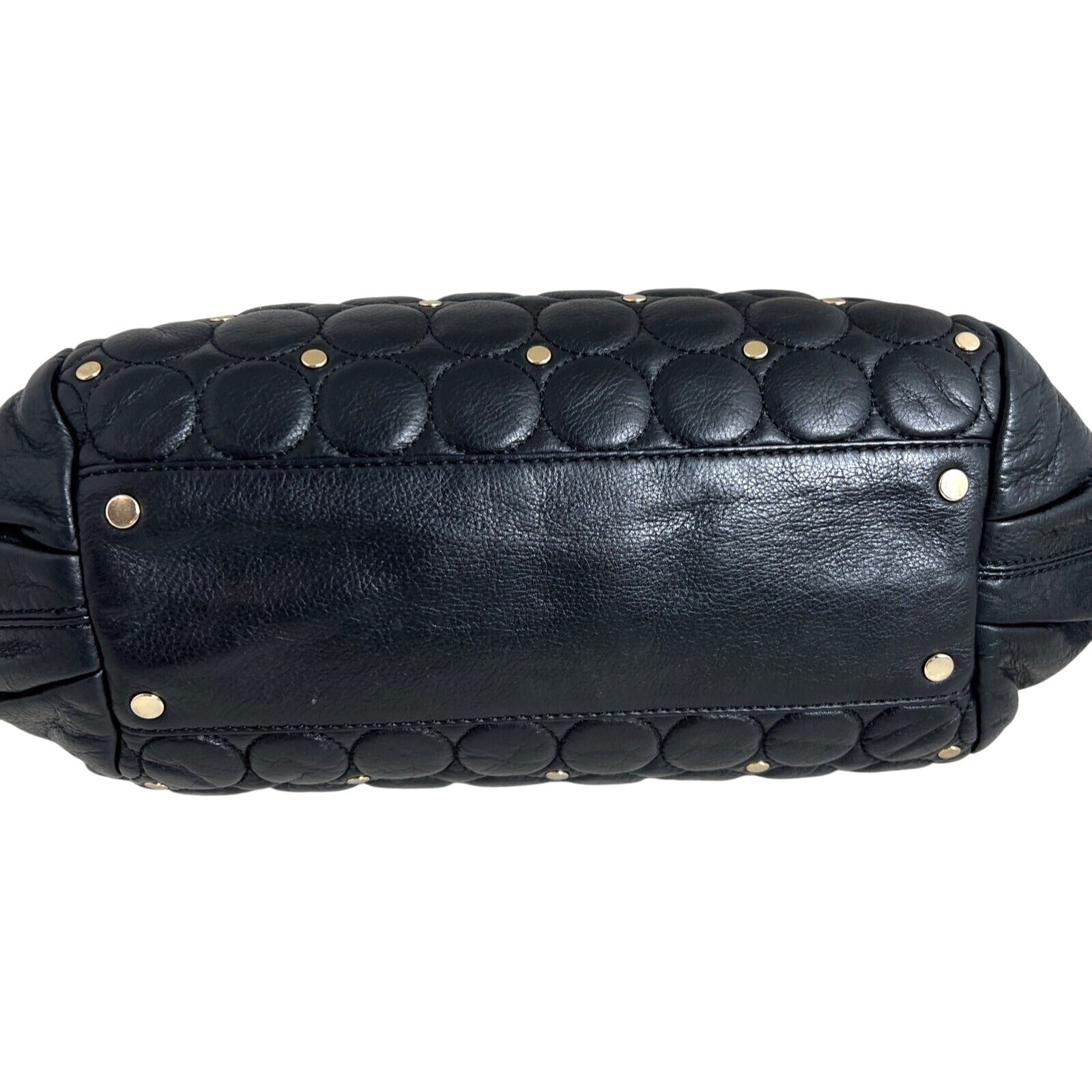 Rebecca Minkoff Quilted Leather Black Crossbody Bag With Gold Studs