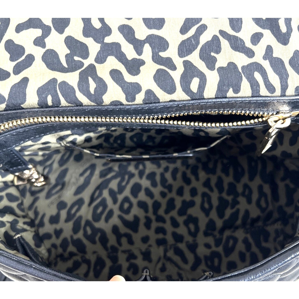 Rebecca Minkoff Quilted Leather Black Crossbody Bag With Gold Studs