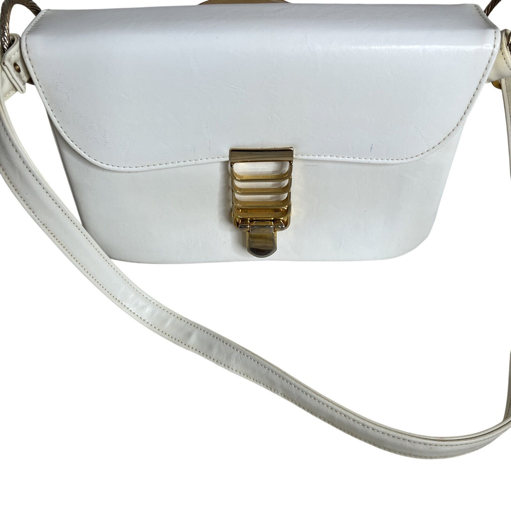 Robert Bestien Vintage White Faux Leather shoulder Adjustable Strap