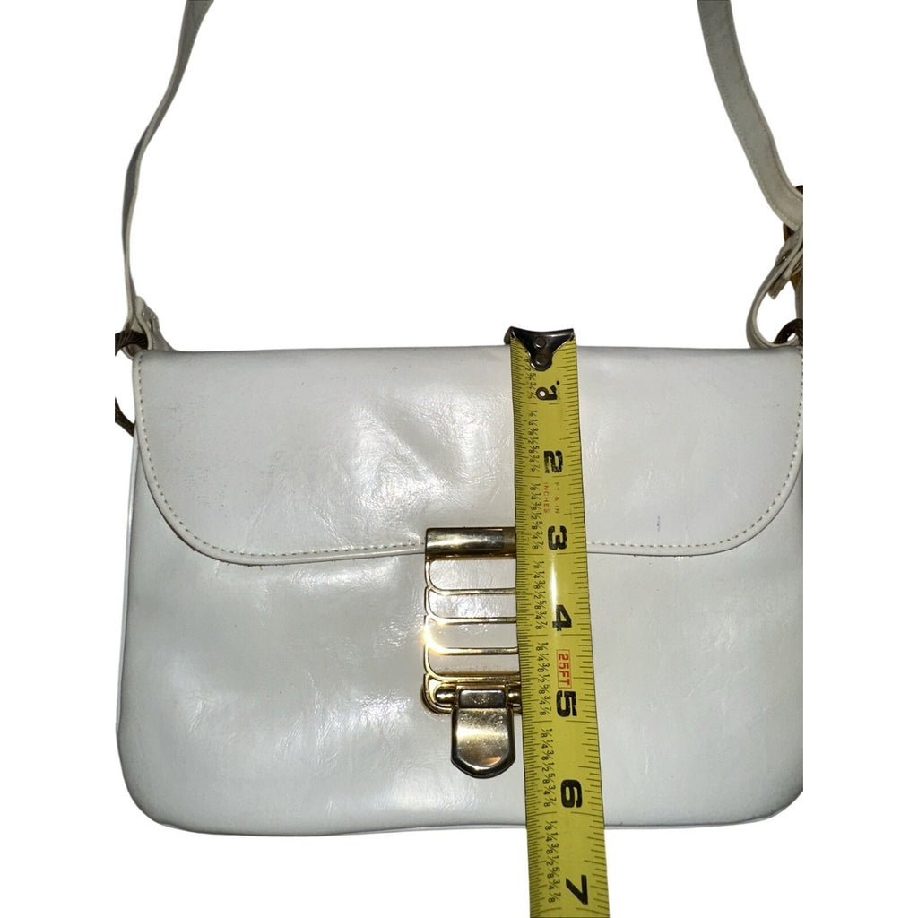 Robert Bestien Vintage White Faux Leather shoulder Adjustable Strap