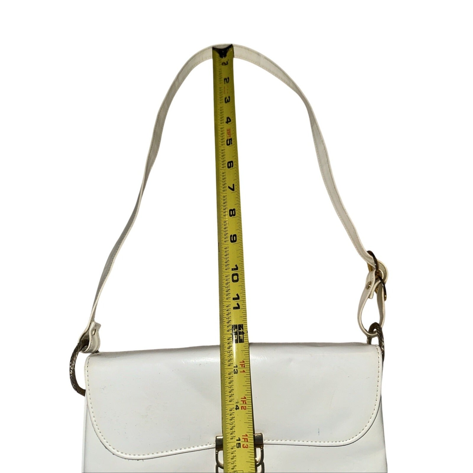 Robert Bestien Vintage White Faux Leather shoulder Adjustable Strap