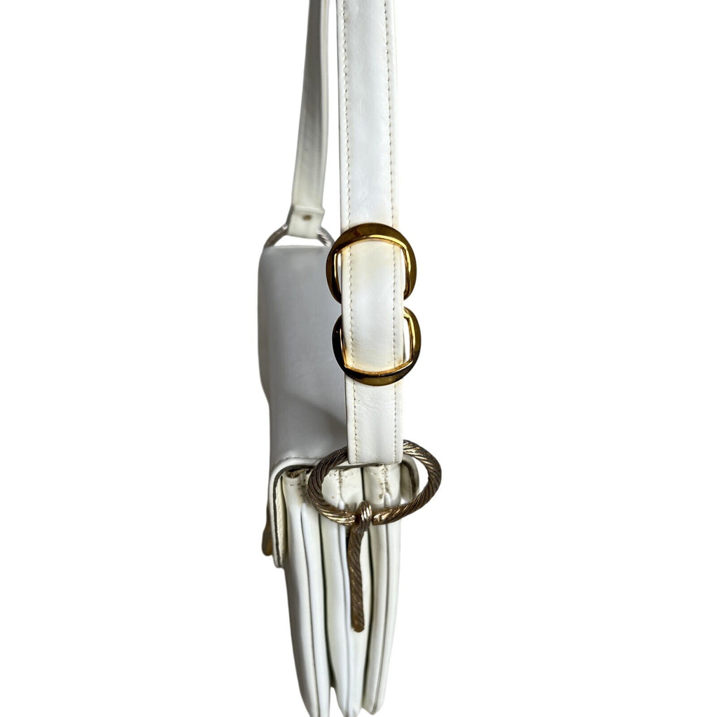 Robert Bestien Vintage White Faux Leather shoulder Adjustable Strap