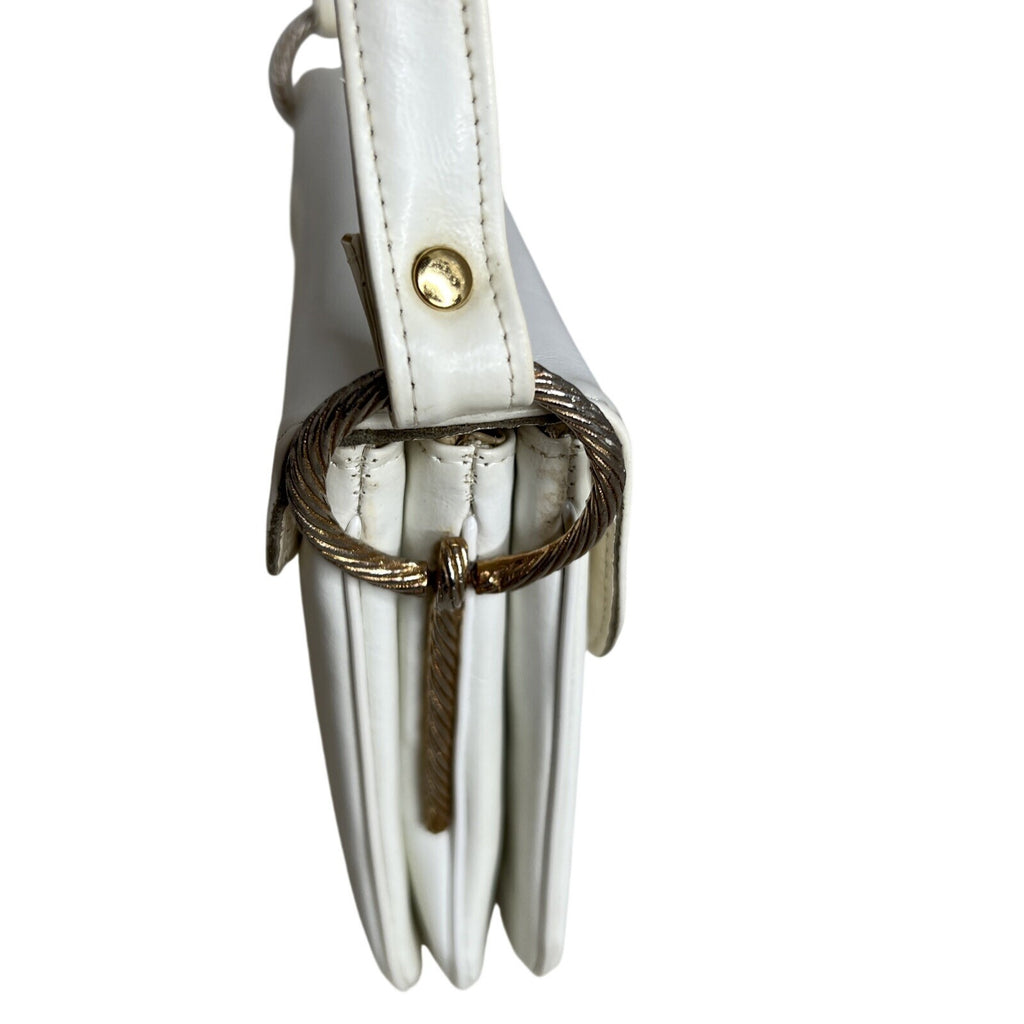 Robert Bestien Vintage White Faux Leather shoulder Adjustable Strap