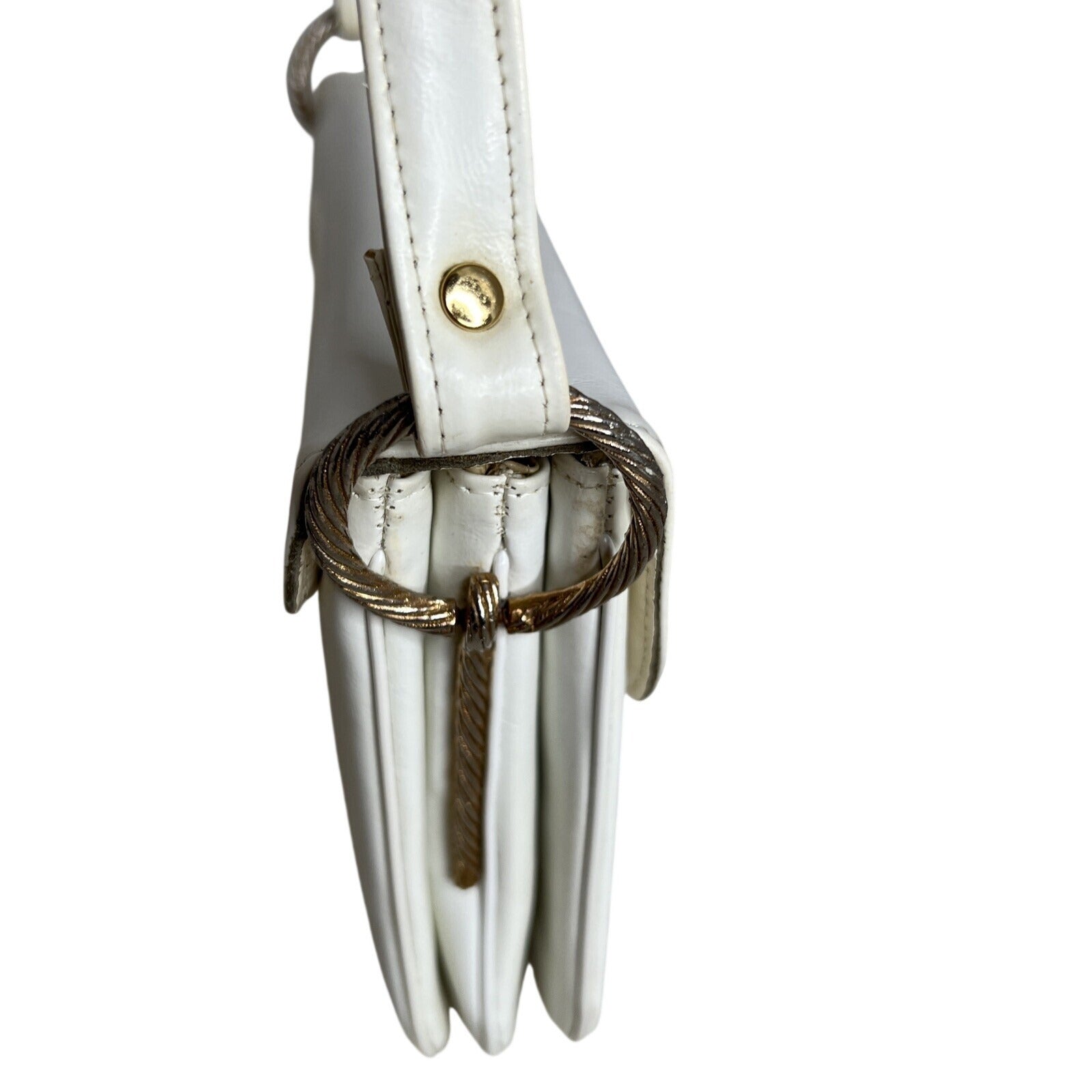 Robert Bestien Vintage White Faux Leather shoulder Adjustable Strap