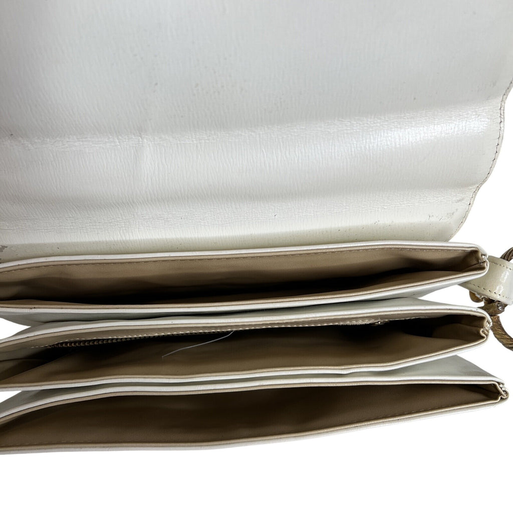 Robert Bestien Vintage White Faux Leather shoulder Adjustable Strap