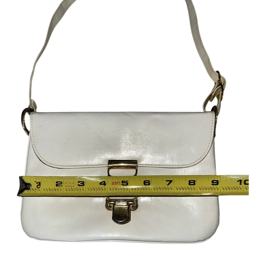 Robert Bestien Vintage White Faux Leather shoulder Adjustable Strap