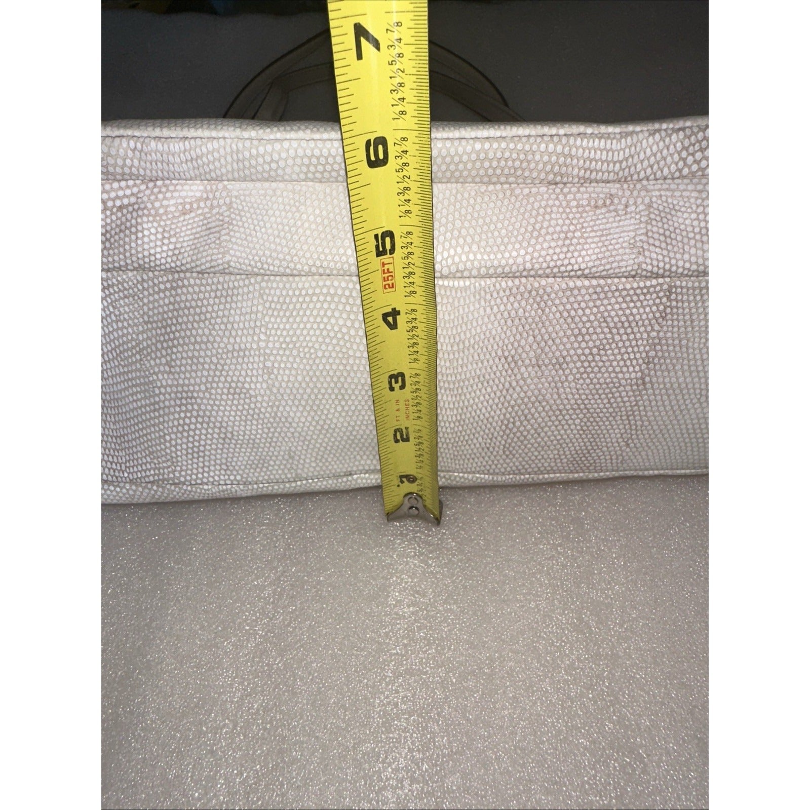 Coach White Leather Textured Shoulder Bag With Gold Turnlock & Double Handles