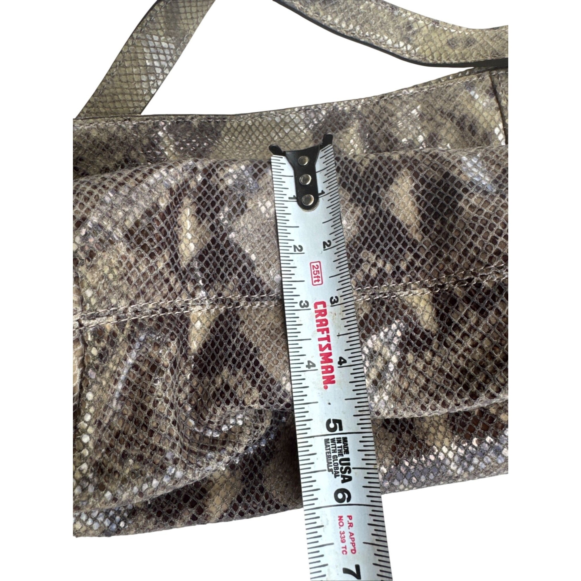 Michael Kors Snakeskin Pattern Shoulder Bag With Gold Accents