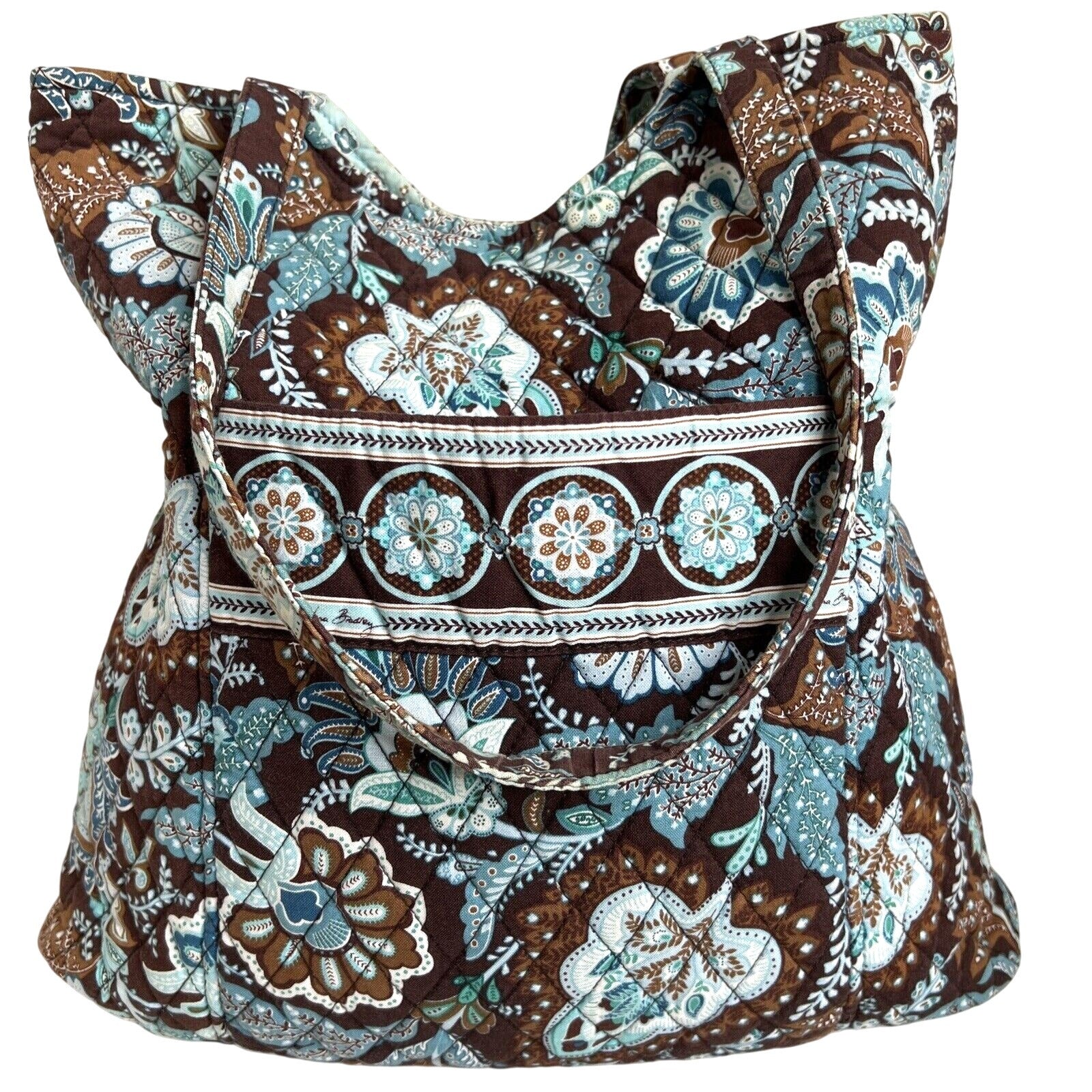 Vera Bradley Large Floral Paisley Quilted Cotton Shoulder Bag