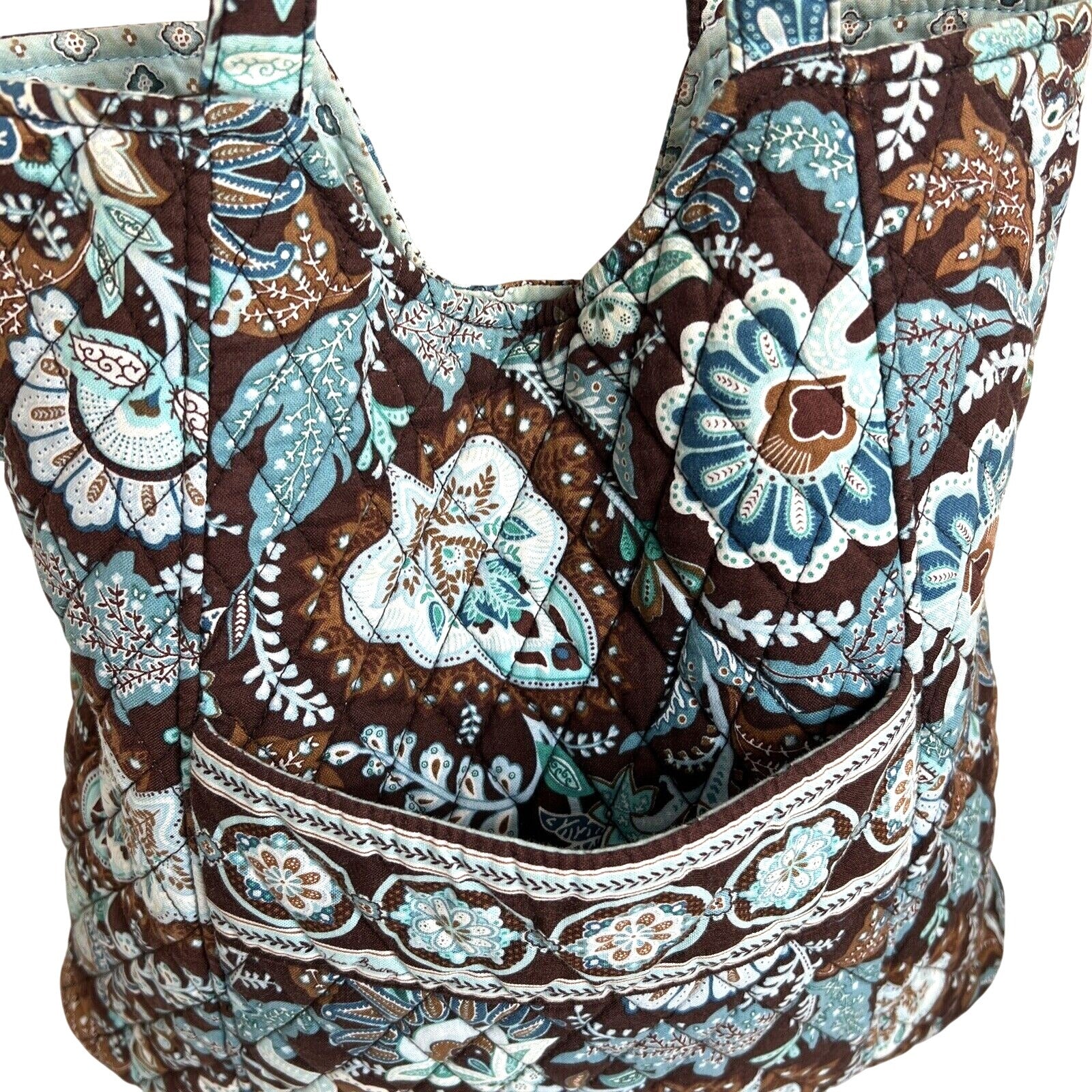 Vera Bradley Large Floral Paisley Quilted Cotton Shoulder Bag