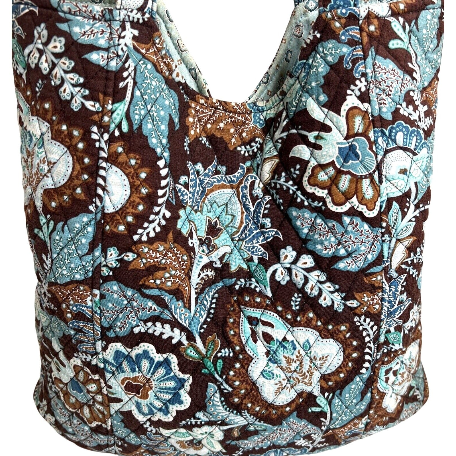 Vera Bradley Large Floral Paisley Quilted Cotton Shoulder Bag