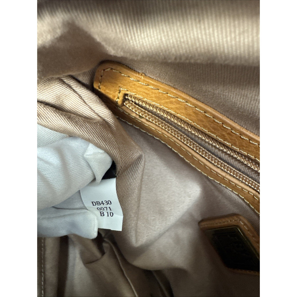 Frye Brown Leather & Canvas Small Satchel Shoulder Bag With Double Handles