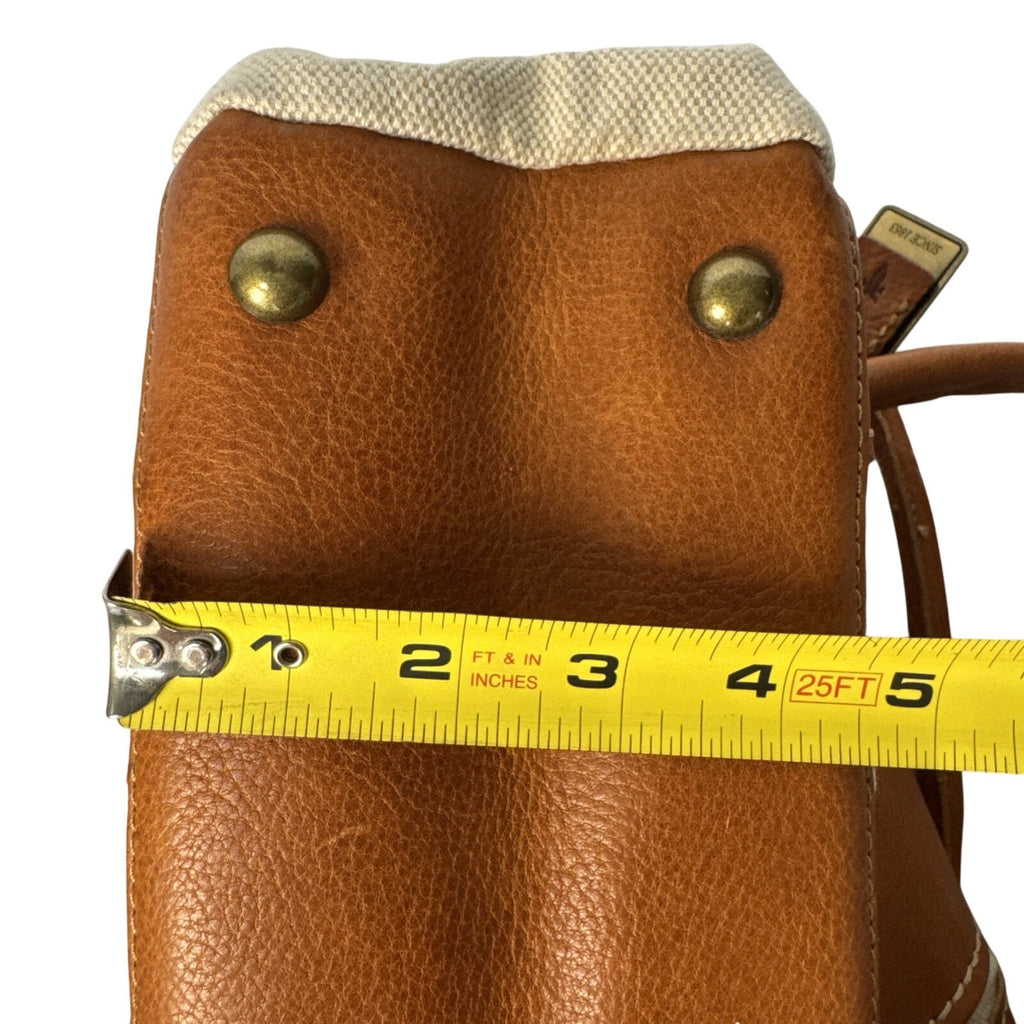 Frye Brown Leather & Canvas Small Satchel Shoulder Bag With Double Handles