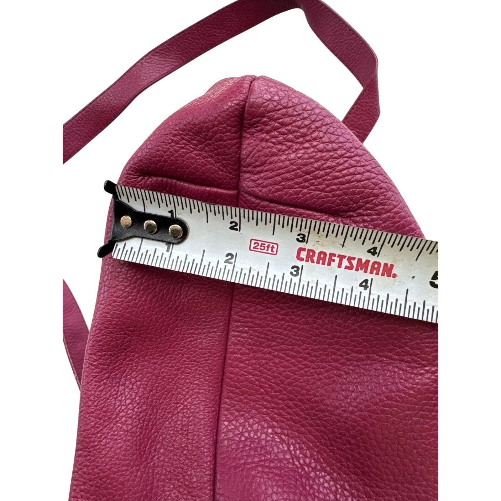 Furla Magenta Pebbled Leather Shoulder Bag