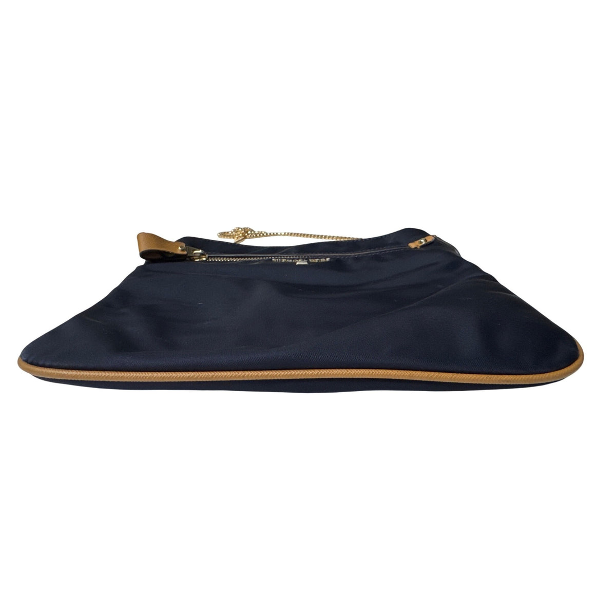 Michael Kors Navy Crossbody Bag With Gold Chain Strap & Tan Accents