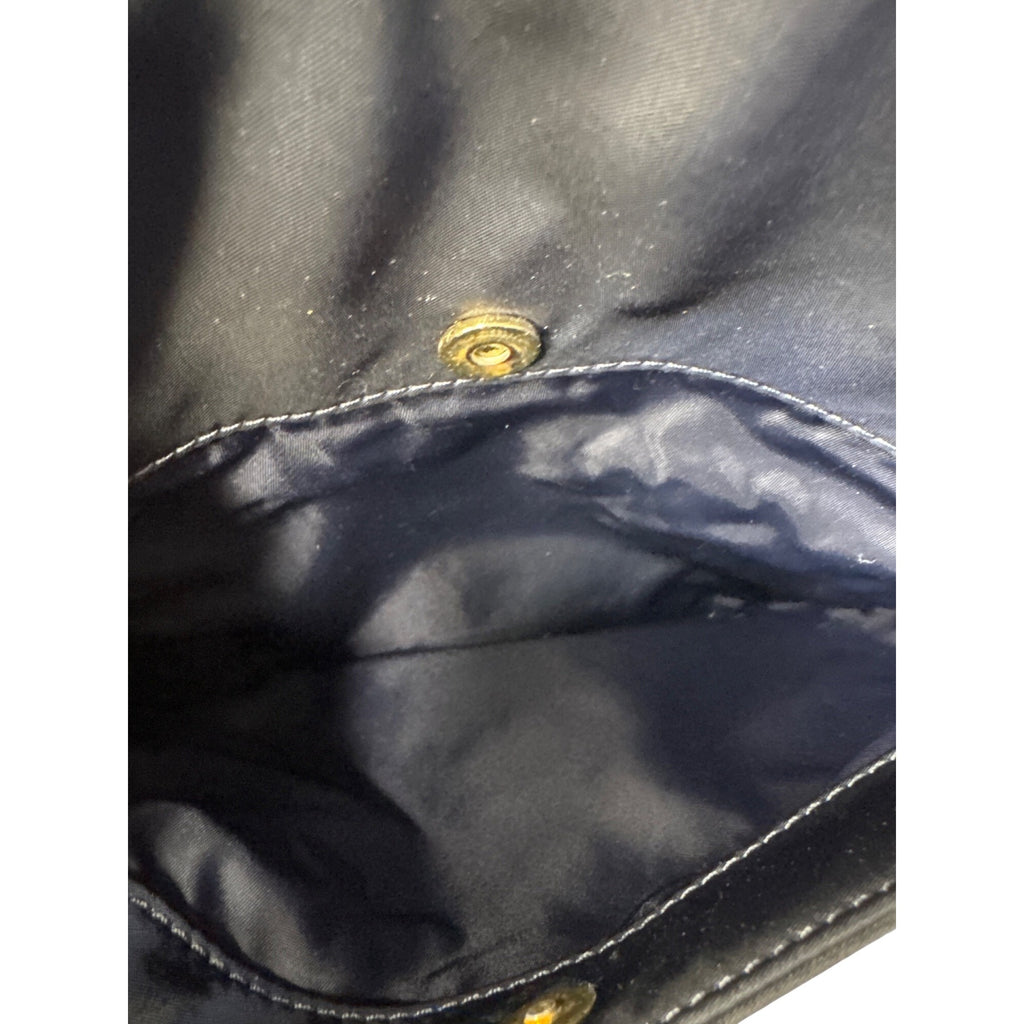 Michael Kors Navy Crossbody Bag With Gold Chain Strap & Tan Accents