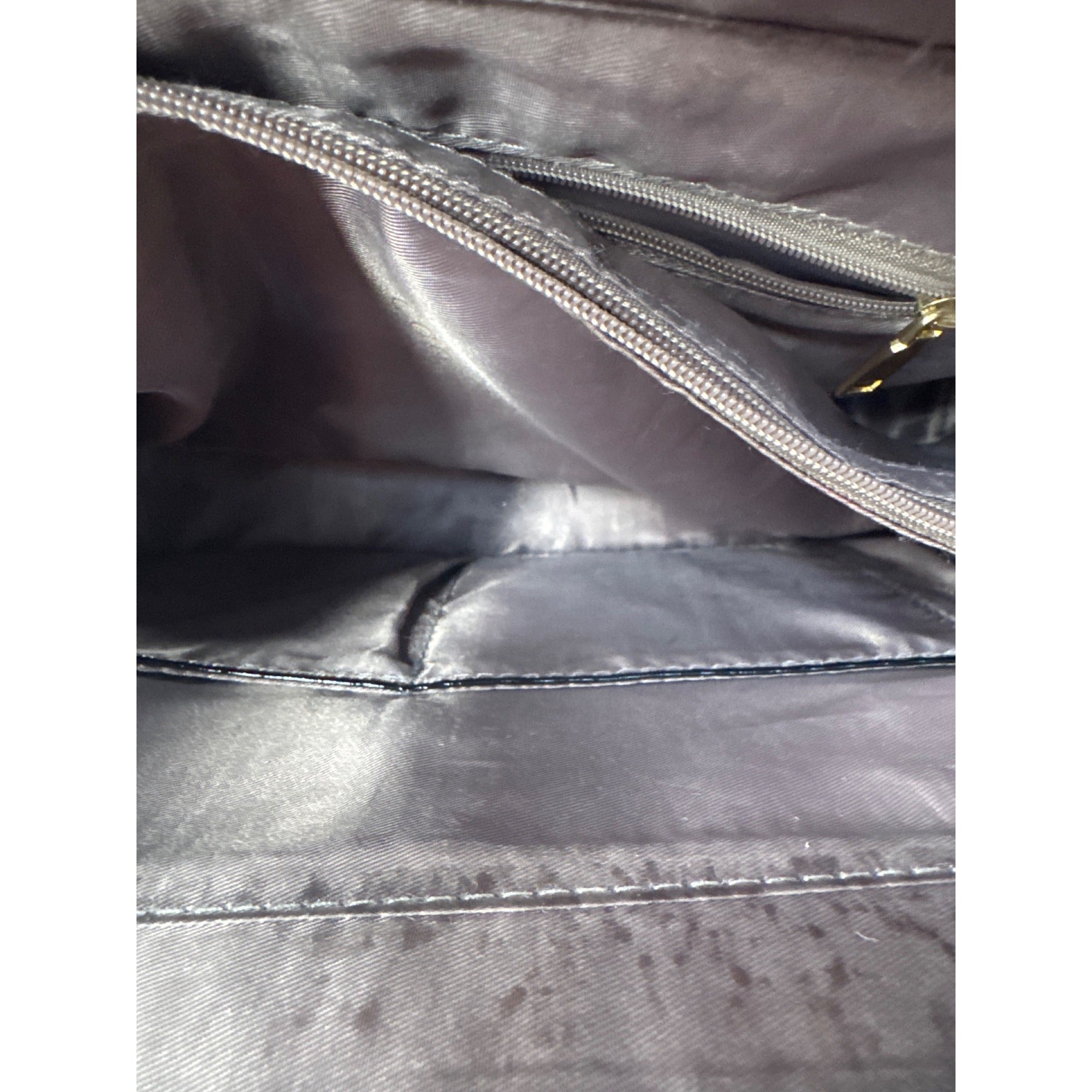 Coofin Black Patent Leather Handbag Purse With Gold-Tone Hardware & Dual Handles