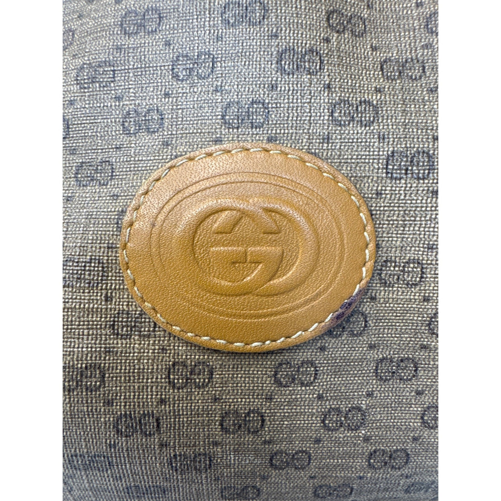 Gucci Vintage Brown GG Monogram Canvas & Leather Tote Handbag
