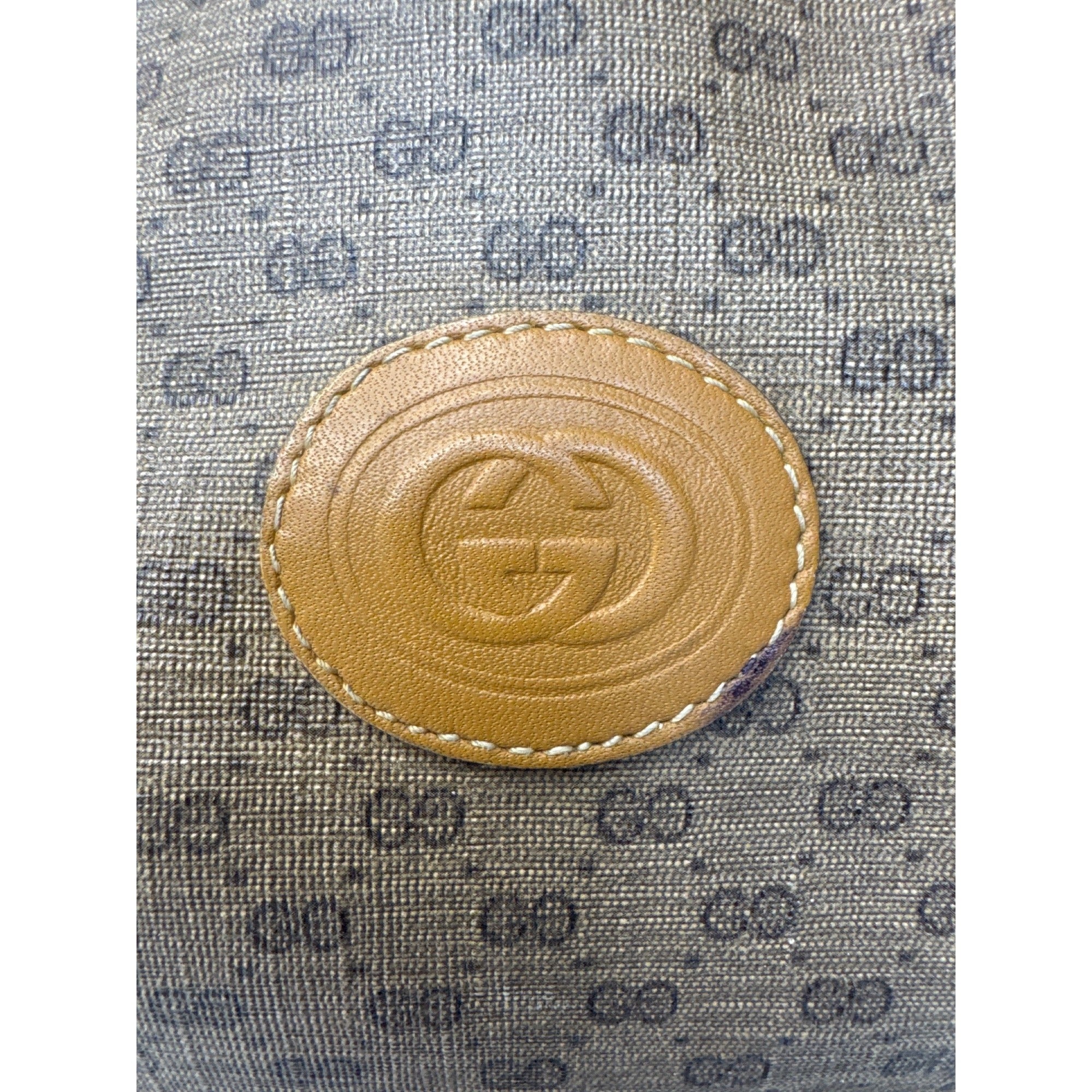 Gucci Vintage Brown GG Monogram Canvas & Leather Tote Handbag