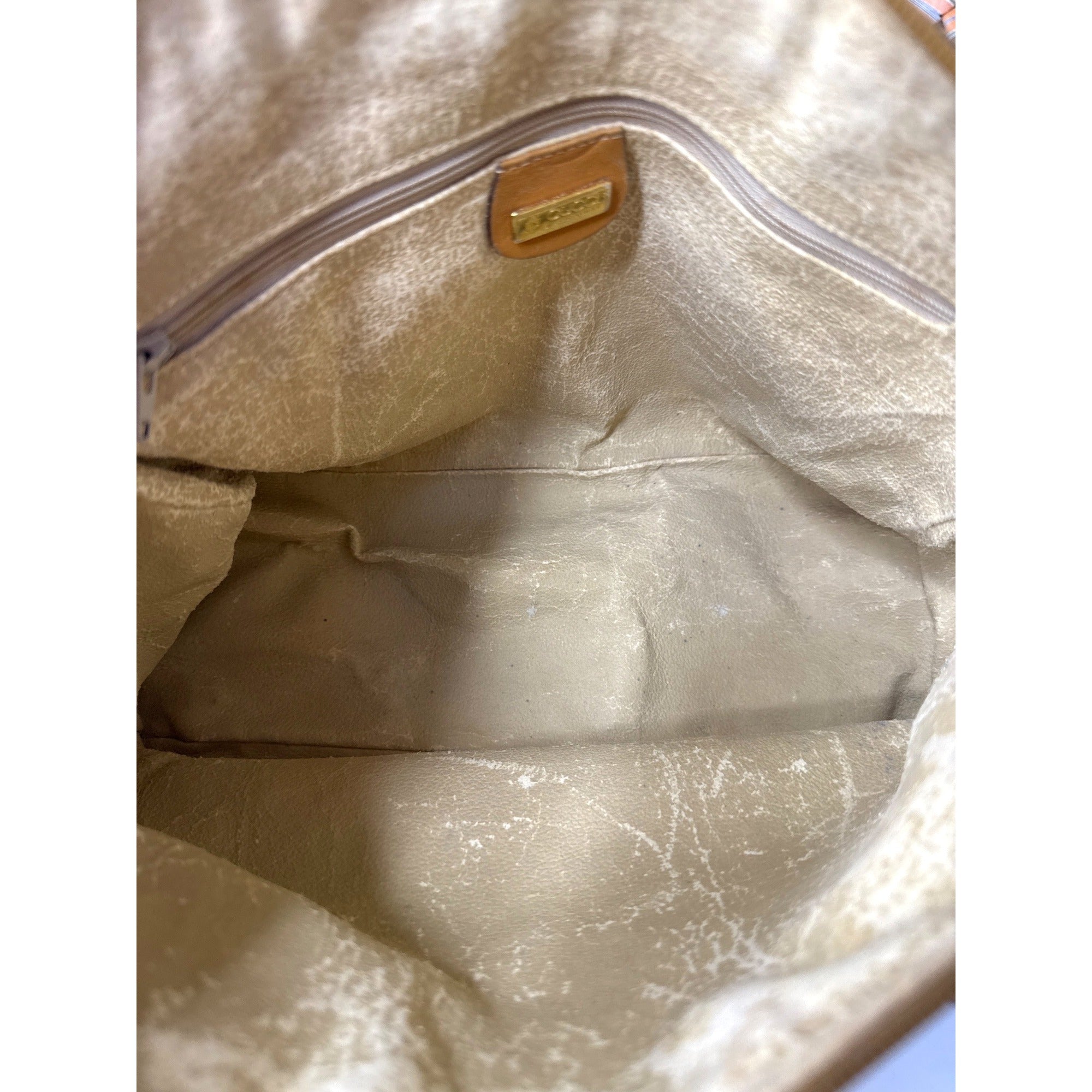 Gucci Vintage Brown GG Monogram Canvas & Leather Tote Handbag