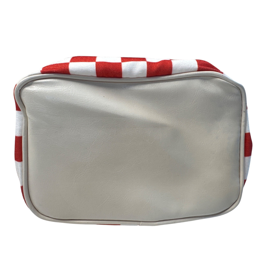 Red & White Checkered Ollie & Olivia Small Crossbody Tote Bag With Adjustable Strap