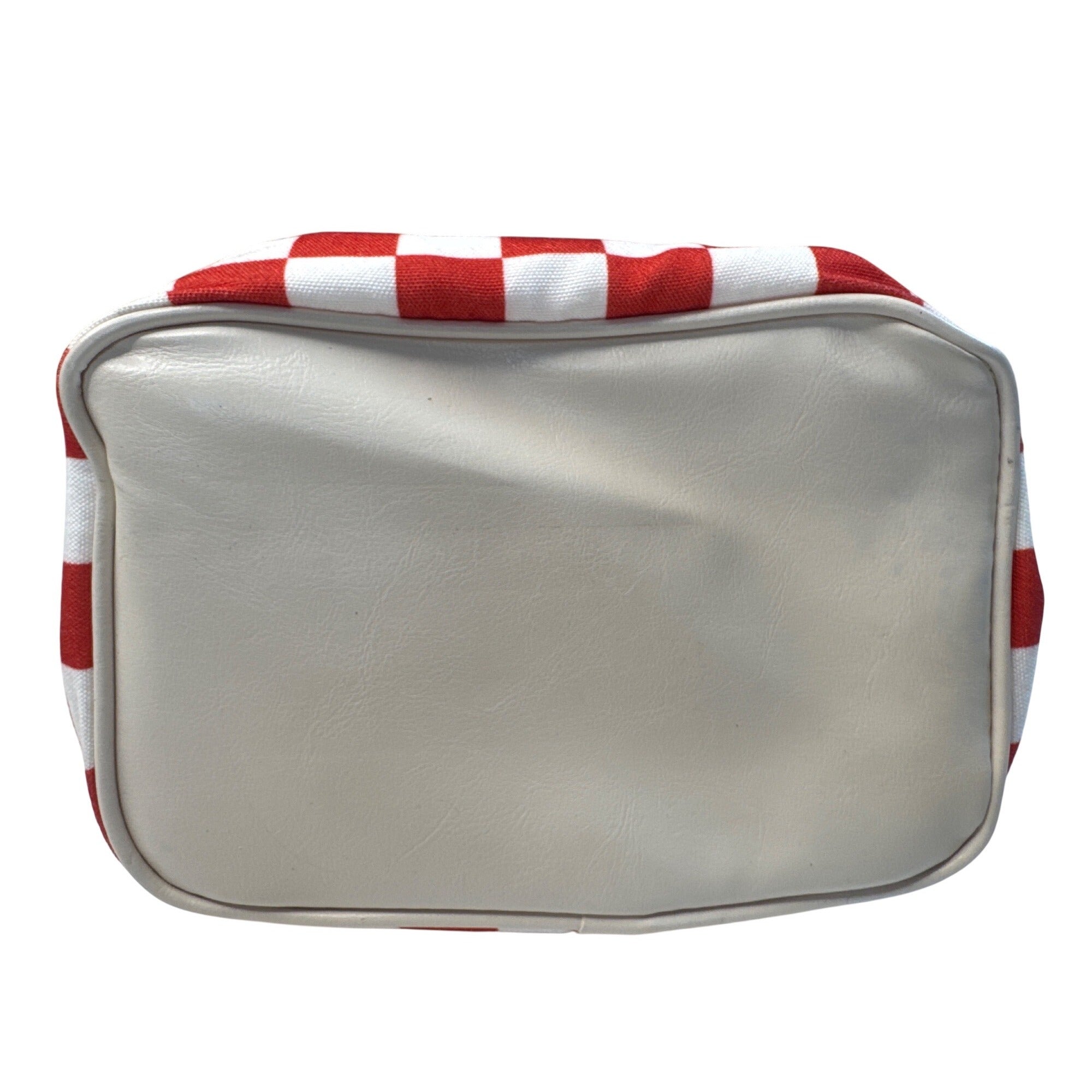 Red & White Checkered Ollie & Olivia Small Crossbody Tote Bag With Adjustable Strap