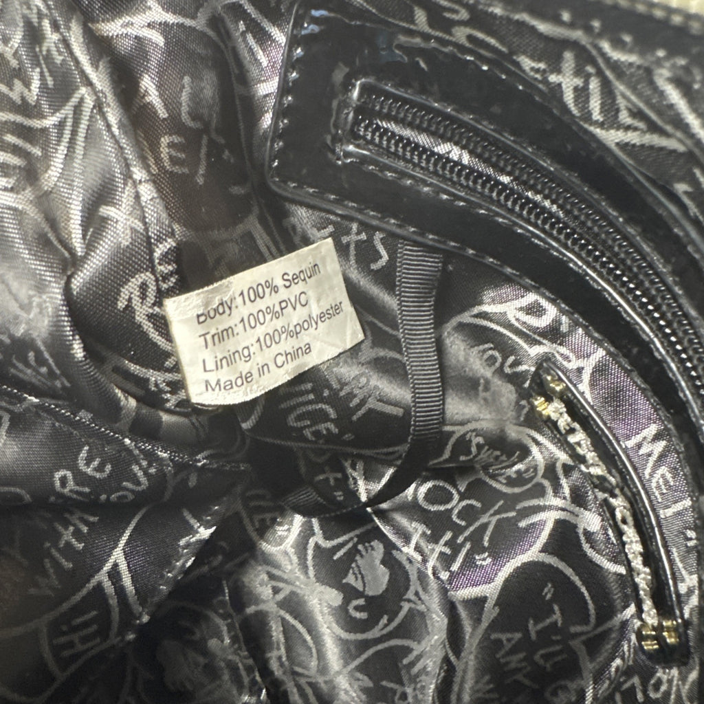 Betsey Johnson Floral Sequin Crossbody Bag With Zipper Pockets & Adjustable Strap