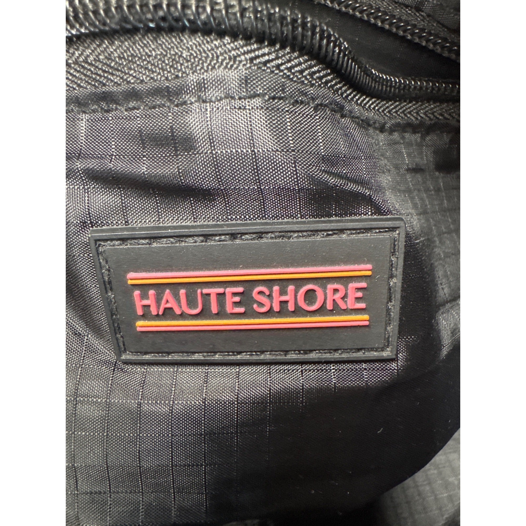 Haute Shore Quilted Black Crossbody Bag With Adjustable Strap & Interior Zipper Pocket