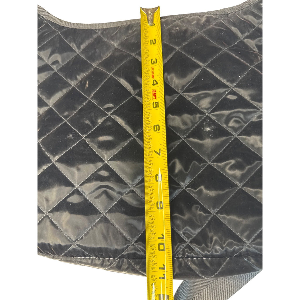 Haute Shore Quilted Black Crossbody Bag With Adjustable Strap & Interior Zipper Pocket